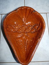 ALSACE Superb Rare OLD TERRACOTTA CAKE PAN Sacred Heart 19th Century