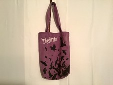 Tote Bag - Alfred Hitchcock's "The Birds" , Purple w/ Black, 16"x12" sack