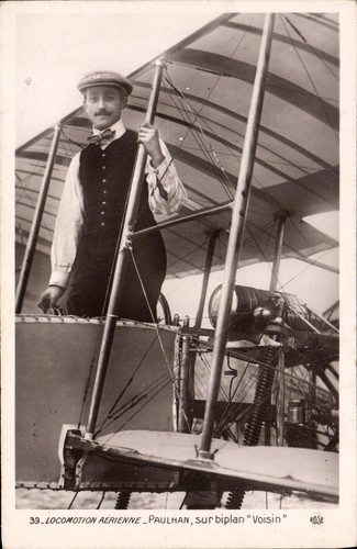 Paulhan sur biplan voisin - biplan, "voisin"