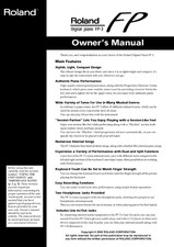Roland FP-3 Owners Manual User
