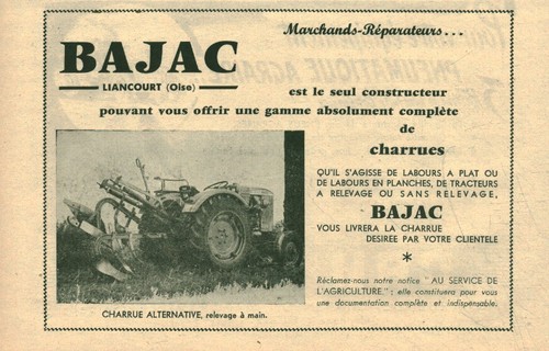Publicité ancienne charrues
