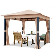 Tonnelle 3x3 m Pavillon de Jardin ALU Premium env. 220 g/m² Taupe Clair