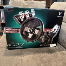 Logitech G27 Racing Wheel, Shifter, Pedals, Power Supply - Tested Working
