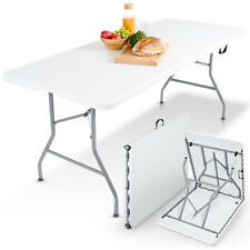 AREBOS Table de buffet pliante 182x74x74 cm able de camping Table de fête Blanc