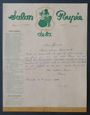 Facture BELGIQUE 1944 BRUXELLES SALON DE LA POUPEE illustrée 56