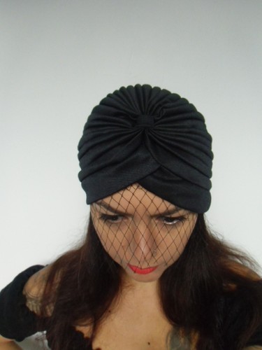 Bonnet original turban noir - , à