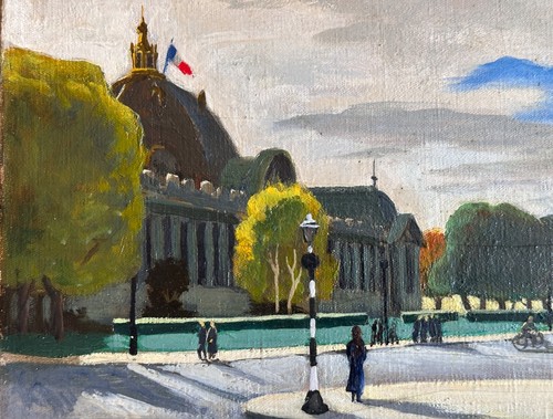 Tableau ancien paysage paris - ,
