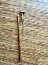 Michael Vignoles 38" Walking Stick Ireland Claddagh Brass Mus Penny Flute Sealed