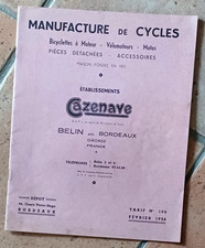 ancien Catalogue Cycles CAZENAVE année 1956