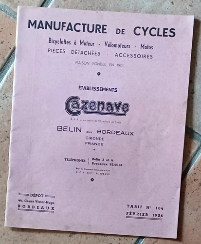 Ancien catalogue cycles - catalogue,