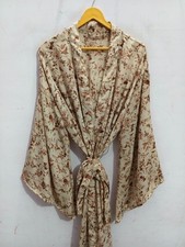 Long silk kimono, Boho Lounge Dress, Dressing gown Bridal Robe Kimono, B-111