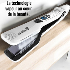 Lisseur professionnel à vapeur plaque en céramique de titane STEAM PLUS