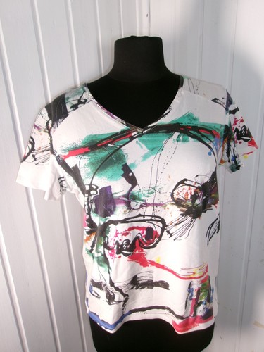 Top tee shirt blanc - blanc, imprimé