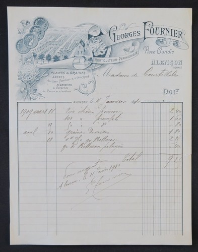 Facture 1910 alencon - facture,