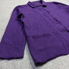 Marimekko Femmes Laine Bouillie Veste Blazer Taille M Détendu Violet Cardigan