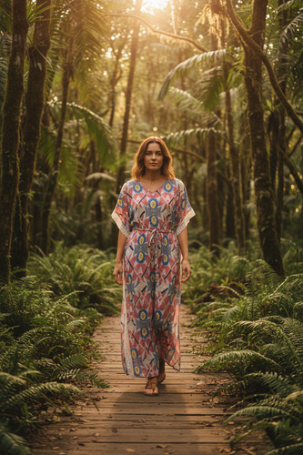 Robe longue multicolore femme - multicolore,