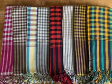 VERITABLE FOULARD KRAMA (Cambodge) 100% coton MIXTE (25 coloris) absolument NEUF