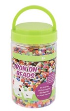 seau + 3500 perles à repasser hama mélange + 3 PLAQUES coeur carré rond