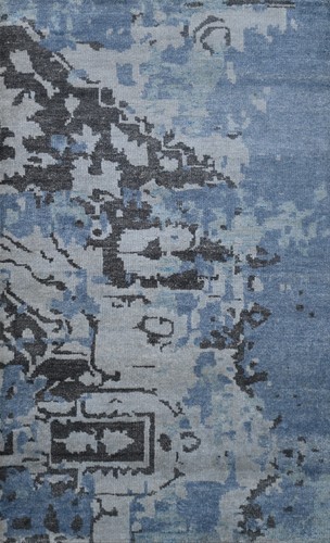 Tapis vintage bleu 90x150 - bleu, en