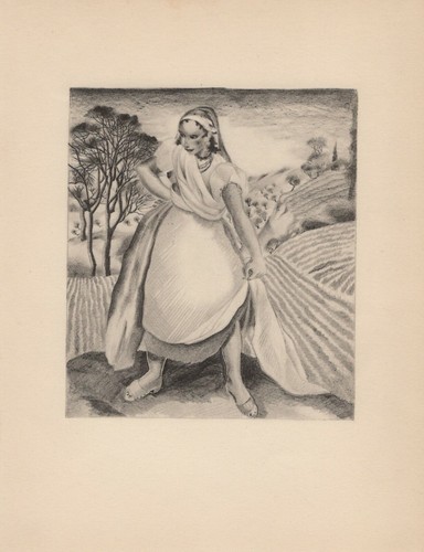 Fille De Ferme LITHOGRAPHIE De