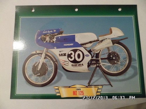 Carte fiche moto 125 1965 - moto,