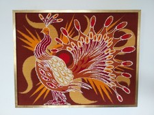 tableau paon tapisserie