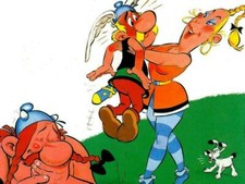 Plaque métal   Astérix et Obélix     30 X 20 CM