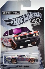 '71 Dodge Demon 50th Anniversary ZAMAC Flames Hot Wheels 1/64 3 inches