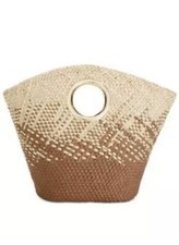 INC Straw Open Handle Beach Big Bag / Tote - Brown