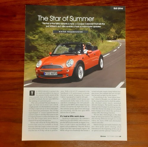 Mini cooper cabriolet magazine - cooper,