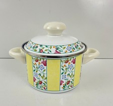 Villeroy & Boch Virginia Saucepan  Pot With Lid 1.5 qt Enamel Germany Flowers