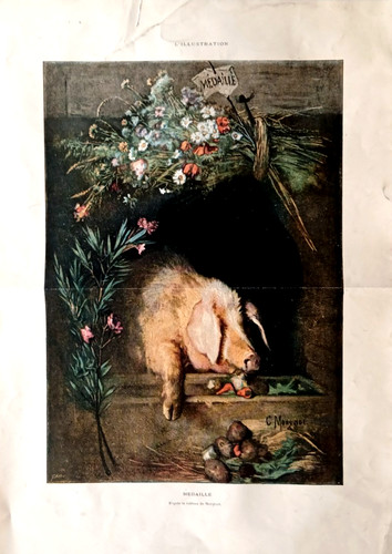 Cochon medaille d après - -, d'après