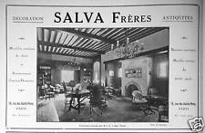 ADVERTISEMENT DECORATION SALVA BROTHERS PARIS ANTIQUES RUSTIC ANTIQUE FURNITURE