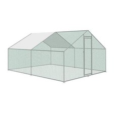 POULAILLER D'EXTERIEUR 3x4x2m, ENCLOS GRILLAGE POUR POULES, VOLAILLE, STRUCTU...