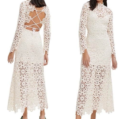 Robe longue crochet dentelle