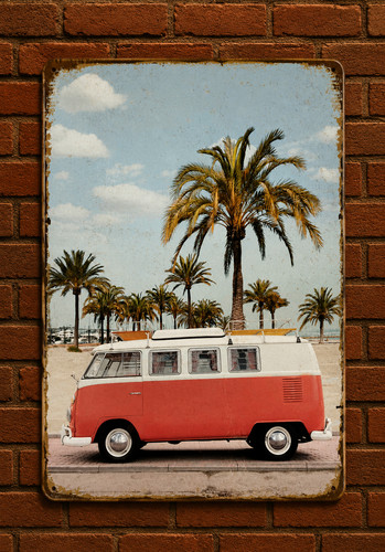 Plaque métal vintage combi - plaque,