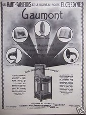 ADVERTISEMENT 1927 GAUMONT LES LAUT-PARLEURS ET POSTE ELGEDYNE - ADVERTISING