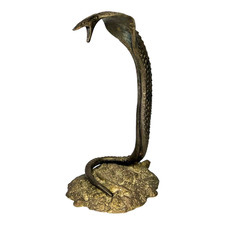 BRONZE COBRA SCULPTURE and WROUGHT IRON ANIMAL signed "TURGOT" XXth