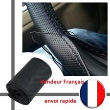 Couvre volant voiture  universelle simili cuir noir  Pose facile à coudre 