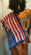 100% Silk Designer American Flag Scarf.