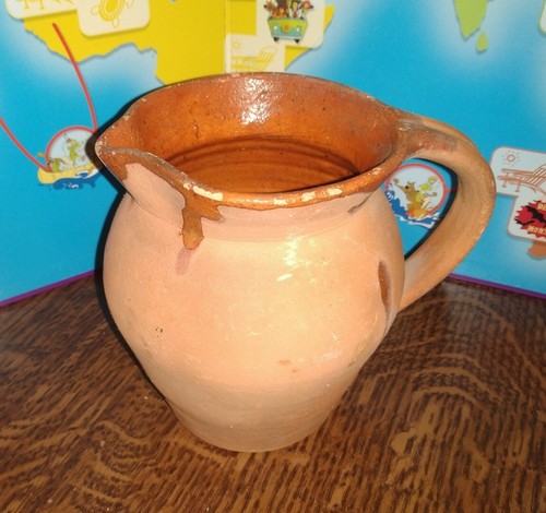 Antique raw terracotta pitcher - antique,