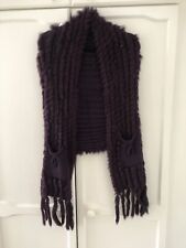 Purple rabbit fur hi-low gilet uk size 8-12