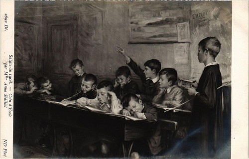 Cpa salon 1908 mlle anna - de,