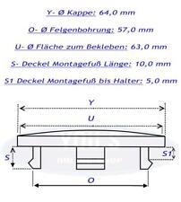 4 hub caps hub cap without logo-outer 64.0 inner 57.0 mm for VW-Ronal