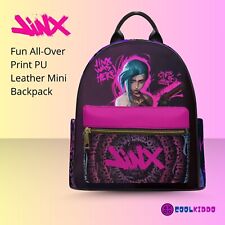 Arcane Jinx Mini Leather Backpack. Graffiti Style League of Legends Anime Bag