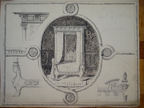 Dessin encre xix decoration - xix°,