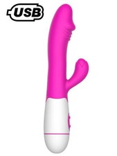 Vibromasseur rabbit USB rose avec gland 30 programmes - CR-VA001PNKR