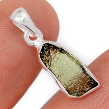 Natural Genuine Czech Moldavite 925 Sterling Silver Pendants Jewelry CP74919