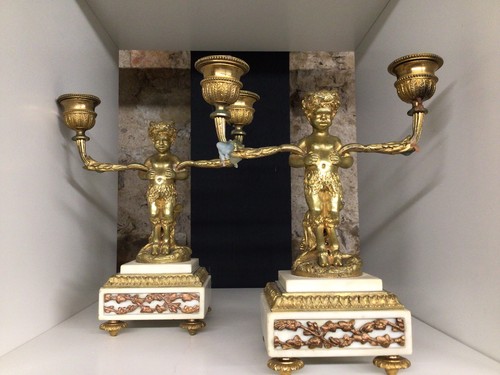 Paire chandeliers faunes - paire, de