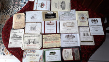 Lot 60 Etiquettes Bouteilles de Vin Champagne Crus Oenologie Collection Bon Etat